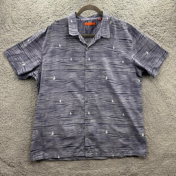 Tori Richard Men's XL Button Up‎ Short Sleeve Shirt Boat Design Summer Casual - Picture 1 of 8